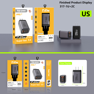 High Quality Type c Cable Fast Charger with <b>Adapter</b> and Uk Eu Us <b>Plug</b> 150w <b>Usb</b> c Power <b>Adapter</b> for Charger iphone - Product Image 3