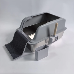 <span class=keywords><strong>Arenero</strong></span> para Gatos Semiautomático de Acero Inoxidable, Caja de Arena para Gatitos - Product Image 3