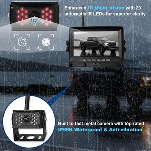 Sistema de <span class=keywords><strong>Monitor</strong></span> de cámara de respaldo de escritorio inalámbrico de 7 pulgadas, Kit DE SEGURIDAD DE PANTALLA Quad <span class=keywords><strong>View</strong></span> para camión de servicio pesado, camión, autobús, remolque - Product Image 3