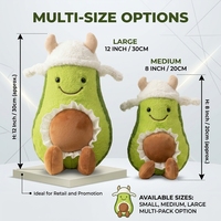 Peluche avocat douce en dentelle à volants, poupée fruit en peluche avec chapeau moelleux, prix de machine d'arcade pour centre commercial, vente directe, articles en stock