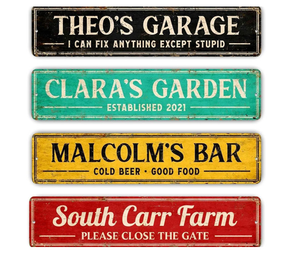 Letreros de Metal Retro para Decoración de Paredes de Restaurantes y Hogares, Letreros de Metal de Aluminio con Nombres de Calles para Exteriores - Product Image 6