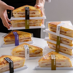 Wholesale Disposable Transparent Triangle Mousse <strong>Dessert</strong> Cake <strong>Tray</strong> <strong>Plastic</strong> Packaging Boxes for Cake Slice Sandwiches Food - Product Image 1