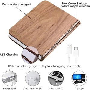 LED Wooden Book Lamp Creative USB Foldable <b>Reading</b> <b>Light</b> Children Birthday Holiday Gift Bedroom <b>Bedside</b> Decoration Night <b>Light</b> - Product Image 5