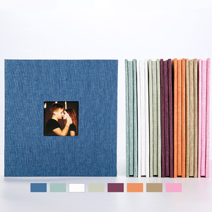 Álbumes de fotos grandes de 13x12,6 pulgadas, autoadhesivo, DIY álbum de recortes para imágenes de 4x6, 8x10, 40 páginas, cubierta de lino, libro de memoria - Product Image 1