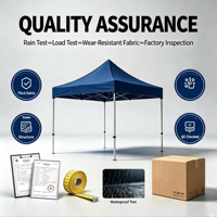 Tente pliante publicitaire portable en aluminium avec toile Oxford imperméable 600D, impression personnalisée, pour événements en plein air