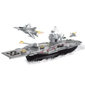 QS جودة عالية التعليمية تجميع نموذج اللعب البحرية مجموعة الجيش الحربية الطائرة الناقل لعبة قارب