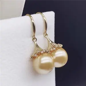 Orecchini semilavorati accessori in oro 18 carati orecchini a bottone con perle gioielli donna vendita calda orecchini di perle accessori