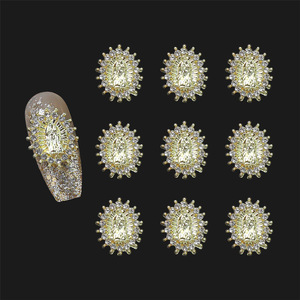 Adornos de uñas Nail Art pintados de <span class=keywords><strong>Buda</strong></span>, de aleación, de oro y plata, Virgen María, 3D, productos nuevos a la moda - Product Image 6