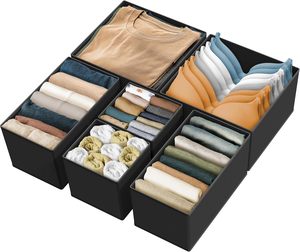 Set of 6 Drawer Organizer Socks <b>Foldable</b> Underwear Drawer Clothes Organizer Collapsible Storage <b>Boxes</b> Lingerie Drawer Organizer - Product Image 3