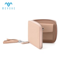 Dompet Kartu Pendek Berkualitas Tinggi Mewah Custom dengan Rumbai untuk Wanita, Kulit Asli Harga Pabrik, Dompet Koin