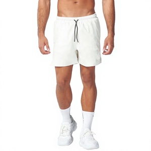 Pantalones Cortos Deportivos para Hombre, Ligeros, Transpirables, Blancos, Esenciales, de Alta Calidad, de 5 Pulgadas, con Paneles Laterales Contorneados de Malla - Product Image 1