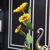 Qiaoqihao — tissu de 112cm, fausses fleurs de tournesol jaune, pour décoration de mariage, pour la maison