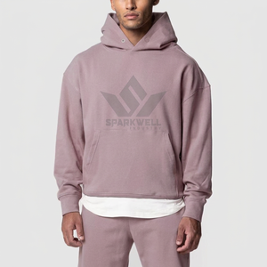 Men's <b>White</b> Solid Hooded Tracksuit Set 100% Polyester Full Zip Hoodie <b>Jogger</b> Pants Midweight Loose Fit Casual Sportswear 2 1 - Product Image 1