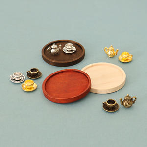 Miniature de théière de simulation pour <span class=keywords><strong>maison</strong></span> de poupée, tasse à thé, décoration de scène, accessoires de décoration de mini plateau faits à la main DIY - Product Image 2