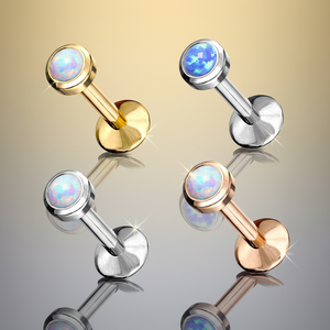 Joyería Corporal de Moda para Mujeres y Hombres, <span class=keywords><strong>Piercing</strong></span> de Acero Inoxidable para Hélix, <span class=keywords><strong>Tragus</strong></span>, Labio, <span class=keywords><strong>Piercing</strong></span> de Ópalo, Anillo de Labret, Pendiente de Espalda Plana - Product Image 5