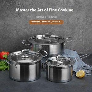 Yolecen ชุดเครื่องครัวสแตนเลส6-PCS ทันสมัยพร้อมฝาแก้วเตาอบปลอดภัยเคลือบไม่ติด-ของขวัญสำหรับโลโก้ห้องครัวสามารถเพิ่มได้ - Product Image 3