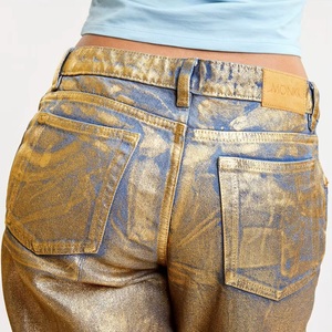 โรงงานผลิต<span class=keywords><strong>ก</strong></span>างเกงยีนส์เดนิมแบบขายส่ง <span class=keywords><strong>ก</strong></span>างเกงยีนส์ทรงดินสอพิมพ์ลายแว็ก<span class=keywords><strong>ซ์</strong></span> <span class=keywords><strong>ก</strong></span>างเกงยีนส์ทรงสลิมคาร์เพนเตอร์แบบซ้อนสำหรับผู้หญิง - Product Image 4