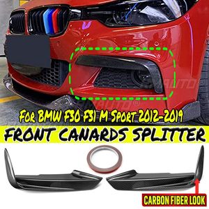 F30 2pcs Front Bumper Lip <b>Splitter</b> Spoiler Side Canards for BMW F30 F31 M Sport 2012-2019 Fog Light Lamp Eyebrow Frame Cover - Product Image 1