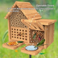 Abri pour insectes en bois naturel de luxe pour abeilles, guêpes, papillons - Maison de jardin pliable portable