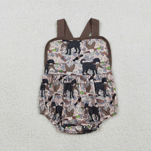 Rompers de camuflaje sureño con tirantes para bebés varones hermanos - Product Image 5