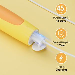 Brosse à dents électrique intelligente Sonic pour enfants, rechargeable, charge <span class=keywords><strong>de</strong></span> type C, étanche IPX8, soin des gencives ultra doux, poils en nylon - Product Image 6