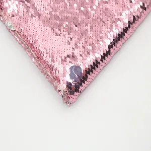 Renda fluorescente poliéster bordado lantejoulas tecido sereia reversível tecido para meninas vestido