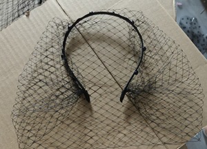 British Country Boutique Autumn <span class=keywords><strong>Civil</strong></span> Court Wedding Ceremony Head Band Birdcage White Black Face Veil <span class=keywords><strong>para</strong></span> Christ Church Bride - Product Image 4