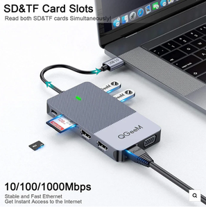 <span class=keywords><strong>Hub</strong></span> <span class=keywords><strong>USB</strong></span> <span class=keywords><strong>C</strong></span> 11 en 1, Adaptador Multipuerto Tipo <span class=keywords><strong>C</strong></span>, PD 100W, HDMI, VGA, LAN, <span class=keywords><strong>Hub</strong></span> de Pantalla Triple para Computadora Portátil y de Escritorio - Product Image 3
