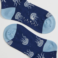 Chaussettes habillées pour femmes de haute qualité Jacquard Design légères respirantes avec motif de méduse de dessin animé ajoute une beauté unique pour les filles
