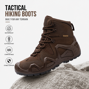 Elkland 2026 Mens Lightweight Breathable Ankle Tactical Lace-up Boots PU Midsole Non Slip <b>Waterproof</b> Durable Hiking Desert - Product Image 1