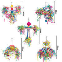 Hapet HC1-XDW015 Cage murale pour oiseaux, jouet à mâcher interactif en plastique écologique et durable, lot de 5, pour perroquets et petits oiseaux