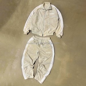 Custom Velour Tracksuit Manufacturer Men Jogger Suits 2 Piece Set Velvet Jacket and Velvet <b>Pants</b> Jogging Suit Velvet Tracksuit - Product Image 1