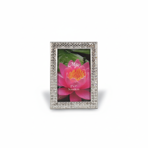 Cornice Portafoto in Cristallo Mjto 2x3 Pollici, Cornice Decorativa con Strass Argento per Esposizione su Scrivania o Casa - Product Image 2