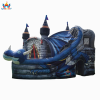 Château Gonflable Commercial en PVC Dragon Gonflable Combiné Personnalisé 5x6x4m Facile à Monter - Grande Vente