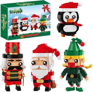 Set <span class=keywords><strong>di</strong></span> Costruzioni Natalizie da 493 Pezzi con Babbo Natale, Pinguino, Schiaccianoci e Elfo - Giocattolo Costruibile Fai-da-te 4-in-1 per Bambini - Product Image 1