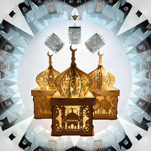 Scatola Porta Caramelle a Forma di Luna e Stella in Legno per Eid e Ramadan, Decorazione per Feste Islamiche e Musulmane, Regalo Personalizzato - Product Image 4