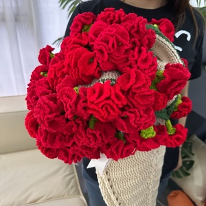 Ramos de Claveles Listos para Usar, Flores de Jardín, Pequeñas Margaritas, Lirios del Valle Tejidos a Mano, Regalo Festivo, Manta de Rosas - Product Image 3