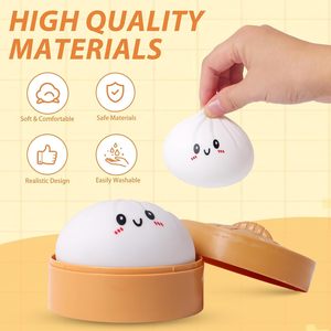 Échantillon Gratuit : Jouet Anti-Stress Géant en Forme de Boulette Souriante, Jouet Sensoriel de Décompression de Grande Taille, Boulettes Vapeur à Effet de Rebond Lent - Product Image 4