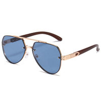 Lunettes de soleil de luxe pour femmes, monture métallique, dégradées, sans monture, rectangulaires, classiques, pour hommes, de marque, de créateur