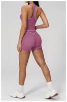 Ensemble de yoga et de fitness pour femme : Leggings taille haute, haut de sport à manches courtes, soutien-gorge de sport de haute qualité