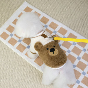 Vêtements pour chien avec anneau de traction, polaire douce en polyester, vêtements chauds pour animaux de compagnie pour l'automne et l'hiver, pour petits chiens, Bichon Frisé, design ours câlin - Product Image 3