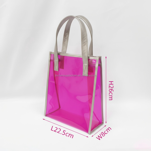 Bolsas de PVC Rosa Neón, Bolsa Transparente para Estadio, 0.5mm, Resistente al Agua, para Playa, Compras, Regalos GWP, Logotipo Personalizado, Origen <span class=keywords><strong>Vietnam</strong></span> - Product Image 4