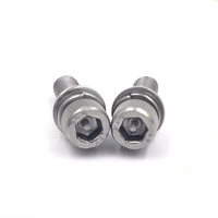 Vis à tête cylindrique en acier inoxydable 304/316 métrique haute résistance pour l'automobile, avec rondelle plate captive, finition passivée, grade A2/A6