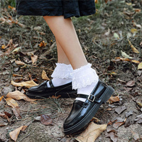 Perle à volants froufrous coton princesse mignon dentelle chaussette personnalisé cheville chaussettes pour les femmes