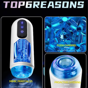 Coupe de masturbation masculine télescopique rotative chauffante avec voix féminine, machine sexuelle pour hommes, jouet pour adultes, masturbation vaginale - Product Image 2