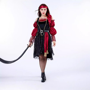 Disfraz de Pirata Yi Xiaoyi para Parejas Adultas, Disfraz de Halloween de Capitán Jack Sparrow del Caribe, Conjunto de Vestido y Chaleco Unisex - Product Image 2