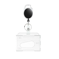 Lot de 2 porte-cartes d'identité en plastique rétractables avec cordon en nylon de 24 pouces, sangle en PVC et mousqueton