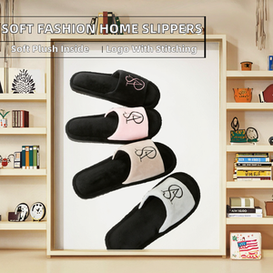 Chaussons d'intérieur pour femmes, antidérapants, en TPR brodé, de haute qualité, nouveau style, à bout ouvert, doux et rembourrés, vente en gros - Product Image 2