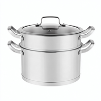 Ensemble de casseroles en acier inoxydable de style américain, écologique, avec couvercle en verre, compatible induction et gaz, passe au lave-vaisselle