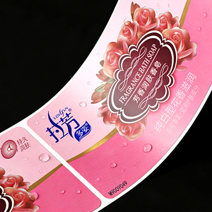 Love Fragrance Bath <b>Soap</b> Label Custom Printed Adhesive Sticker Pink Rose Design Decorative <b>Paper</b> Label - Product Image 2